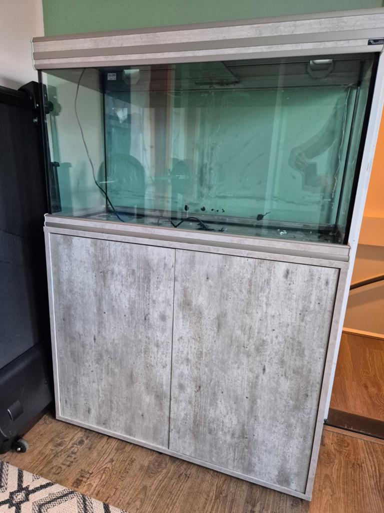 Aquarium 180L compleet Betonlook, Dieren en Toebehoren, Ophalen, Inclusief deksel, Oase, Zo goed als nieuw