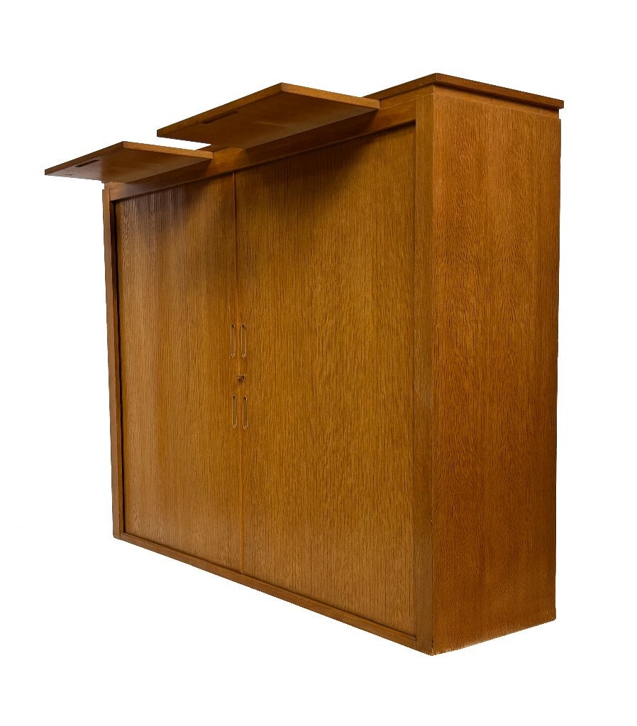 Vintage Hoge Kast Met Schuifdeur Jaren 60 Kast Opbergmeubel, Ophalen of Verzenden