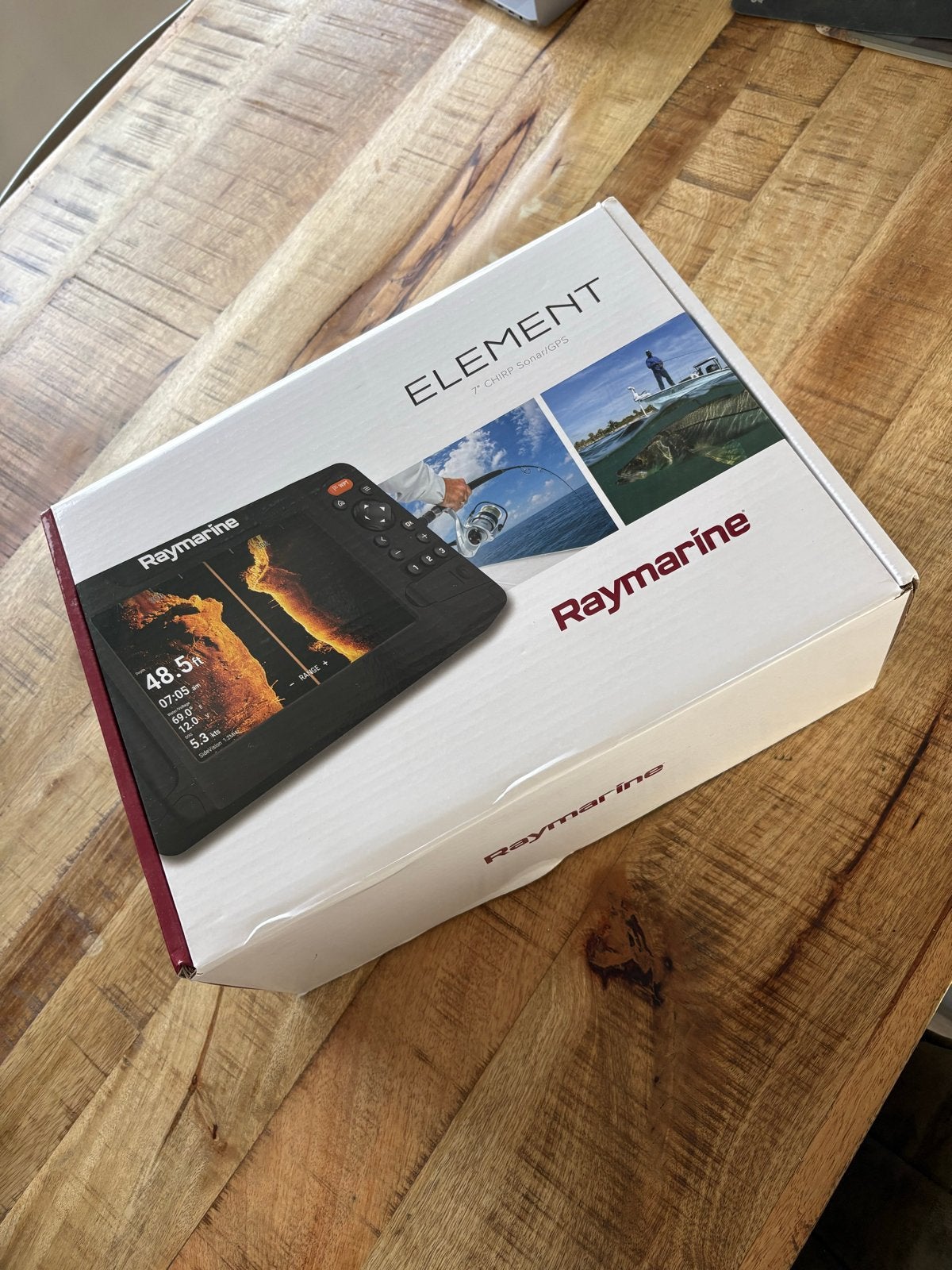 Raymarine Element 7 met transducerstang en accu - Nieuwstaat, Ophalen of Verzenden, Zo goed als nieuw, Overige typen