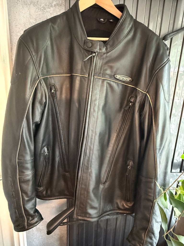 Harley-Davidson FXRG Leren Motorjas  XXL Triple Vent., Dames, Jas | leer, Tweedehands, Harley Davidson FXRG Original