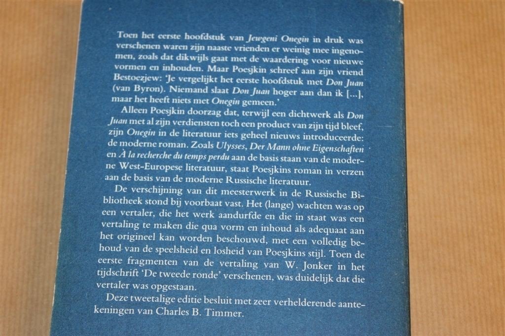 Jewgeni Onegin — Poesjkin Russische Bibliotheek 1e dr 1989, Ophalen of Verzenden, Gelezen