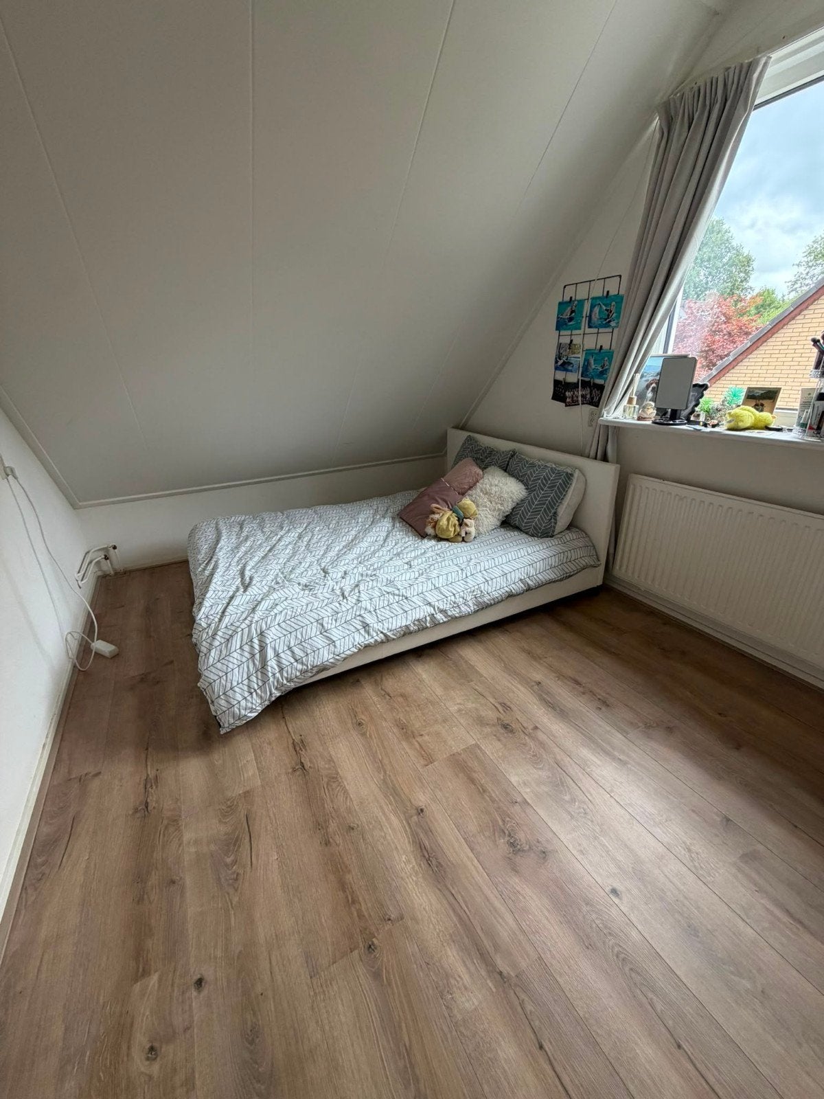 2 persoonsbed, Huis en Inrichting, Slaapkamer | Bedden, Ophalen, Wit, Beetje leer achtig, Tweepersoons