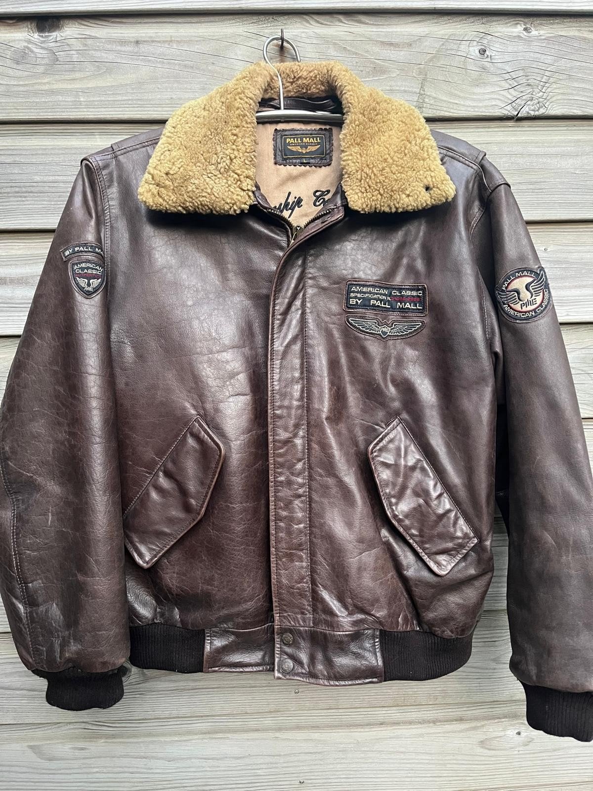 Pall Mall American Classic Hudson Leren Pilotenjack Maat L, Kleding | Heren, Ophalen of Verzenden, Gedragen, Maat 52/54 (L), Bruin
