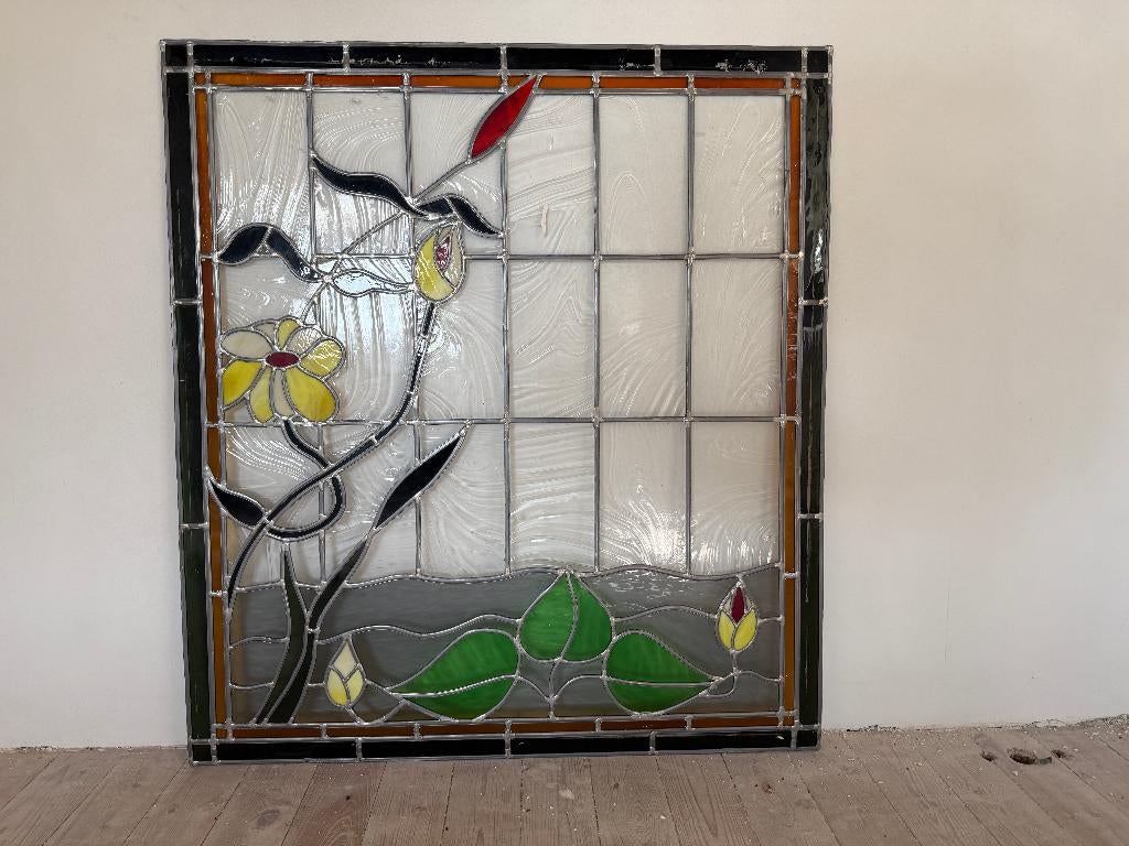 Glas in lood, Doe-het-zelf en Verbouw, Glas en Ramen, Ophalen, Gevelraam of Ruit, Glas in lood, 80 tot 120 cm