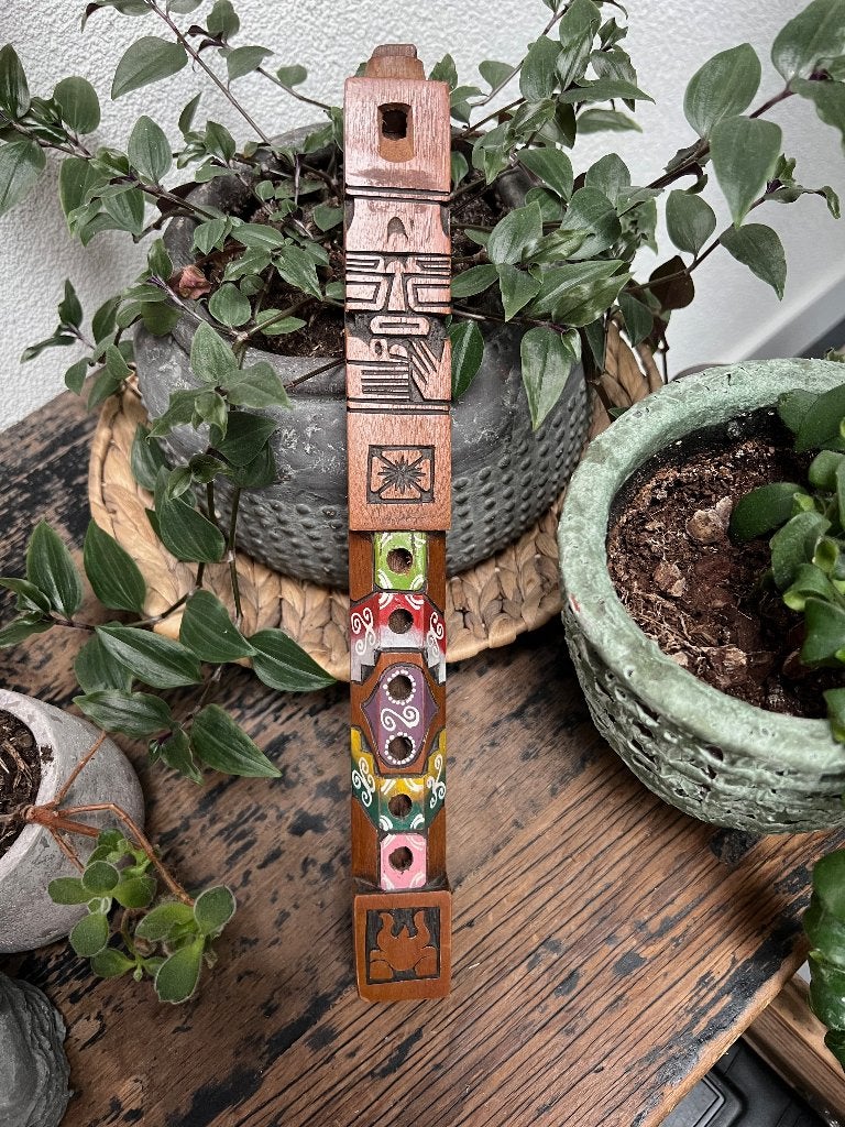 Bolivia houtsnijwerk decoratie fluit Tarka, Ophalen of Verzenden, Schipluidenlaan 20 5035KJ Tilburg, Bruin, Verburgt Vintage