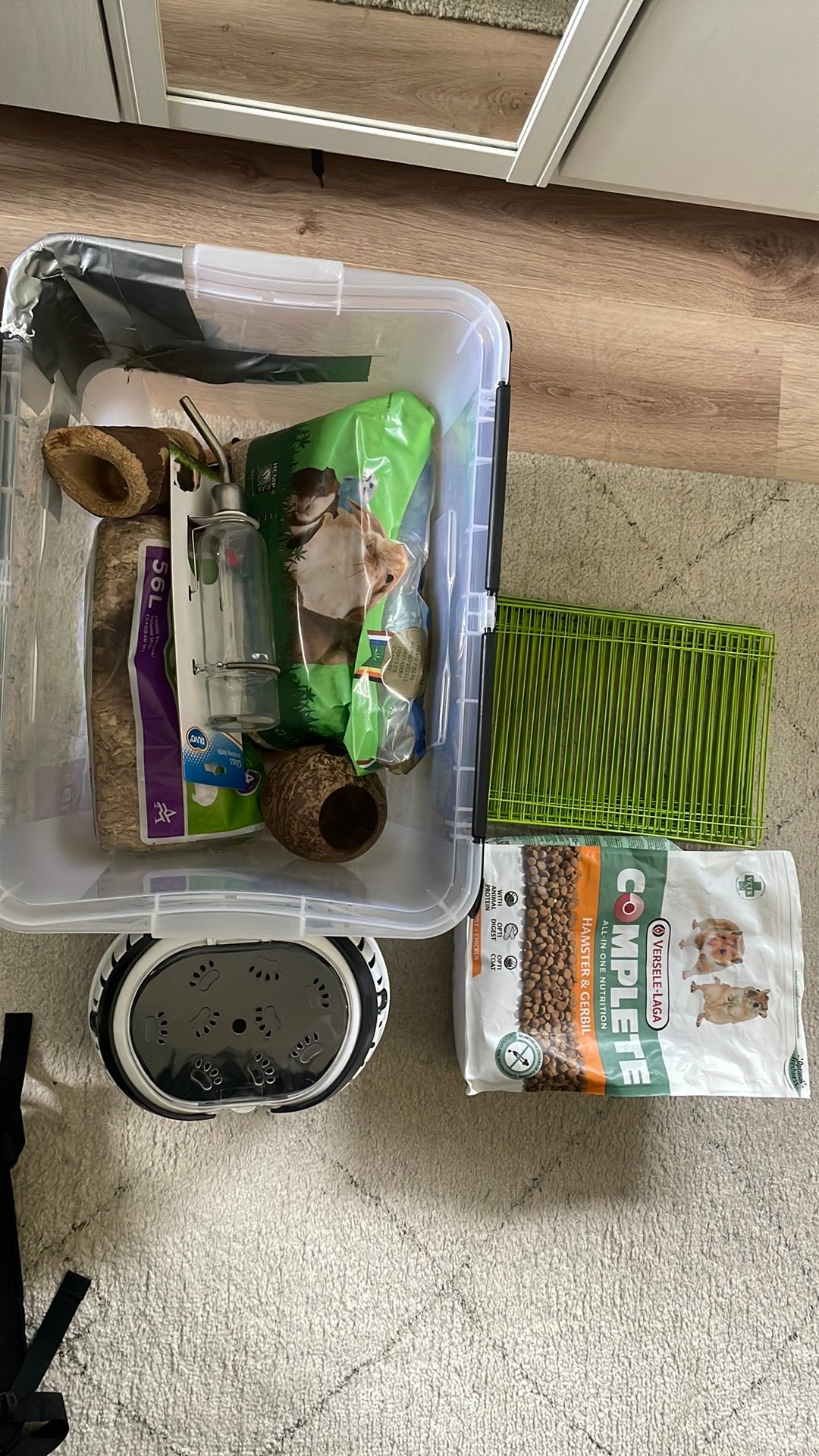 Diverse benodigdheden hamster/gerbil, voer, nest, vervoer, Kooi, Minder dan 75 cm, Zo goed als nieuw, Hamster