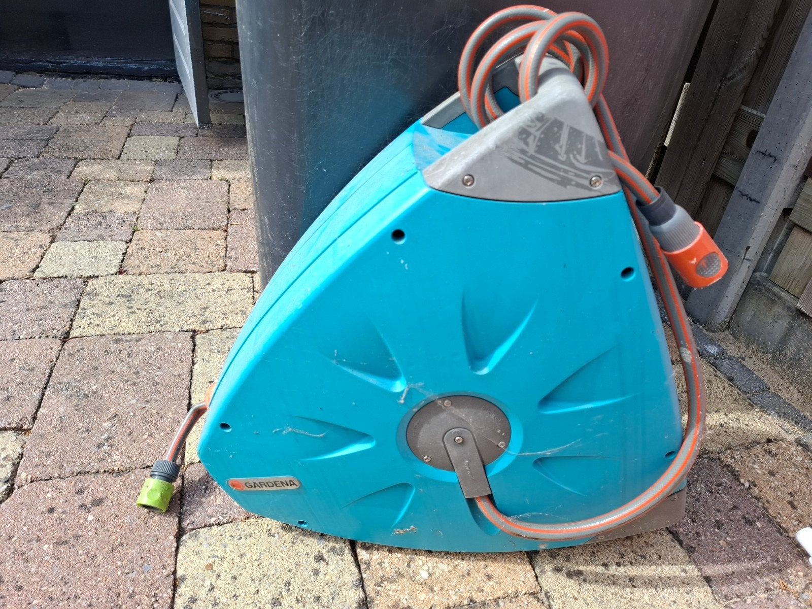 Gardena tuinslang op rol haspel, Ophalen, Gebruikt, Tuinslang