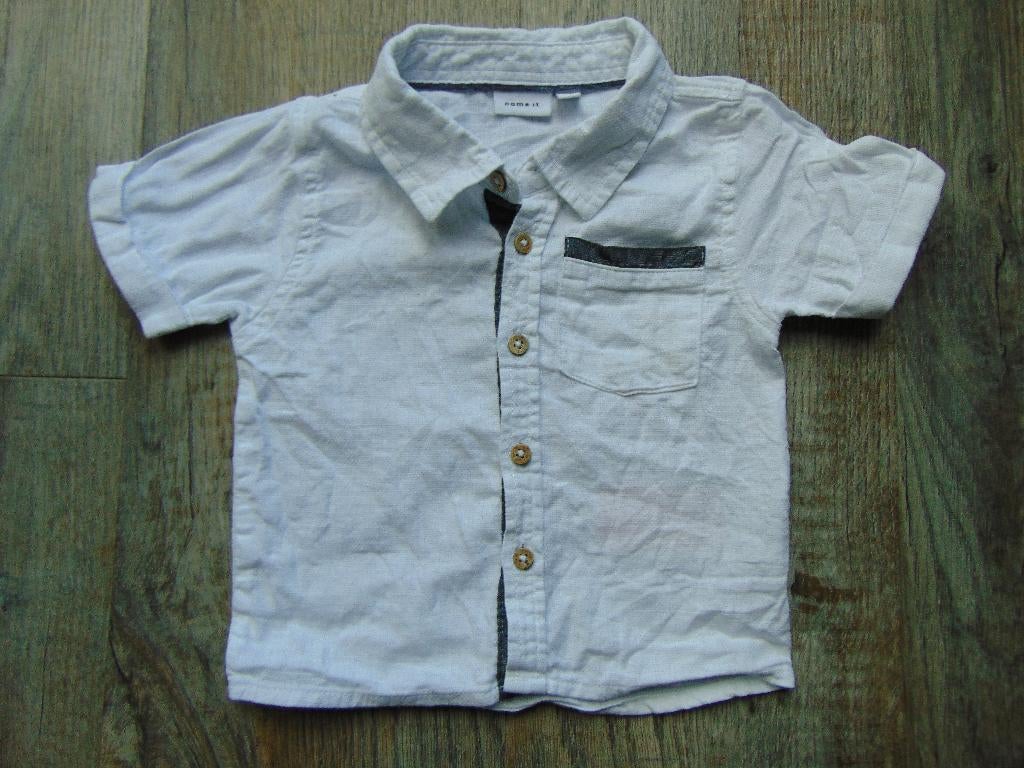 Name it overhemd wit maat 74 katoen met linnen look, Kinderen en Baby's, Babykleding | Maat 74, Ophalen of Verzenden, Zo goed als nieuw