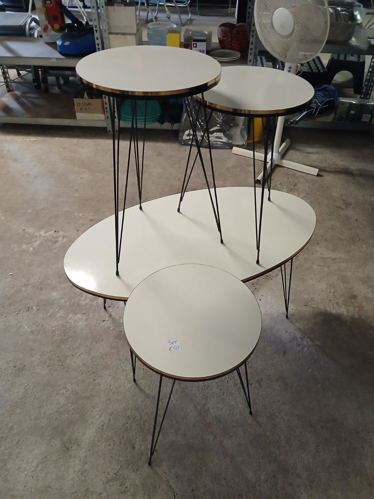 Salontafel met bijzettafels - Set van 3, Ophalen, Modern, Retro, Gebruikt, 50 tot 100 cm
