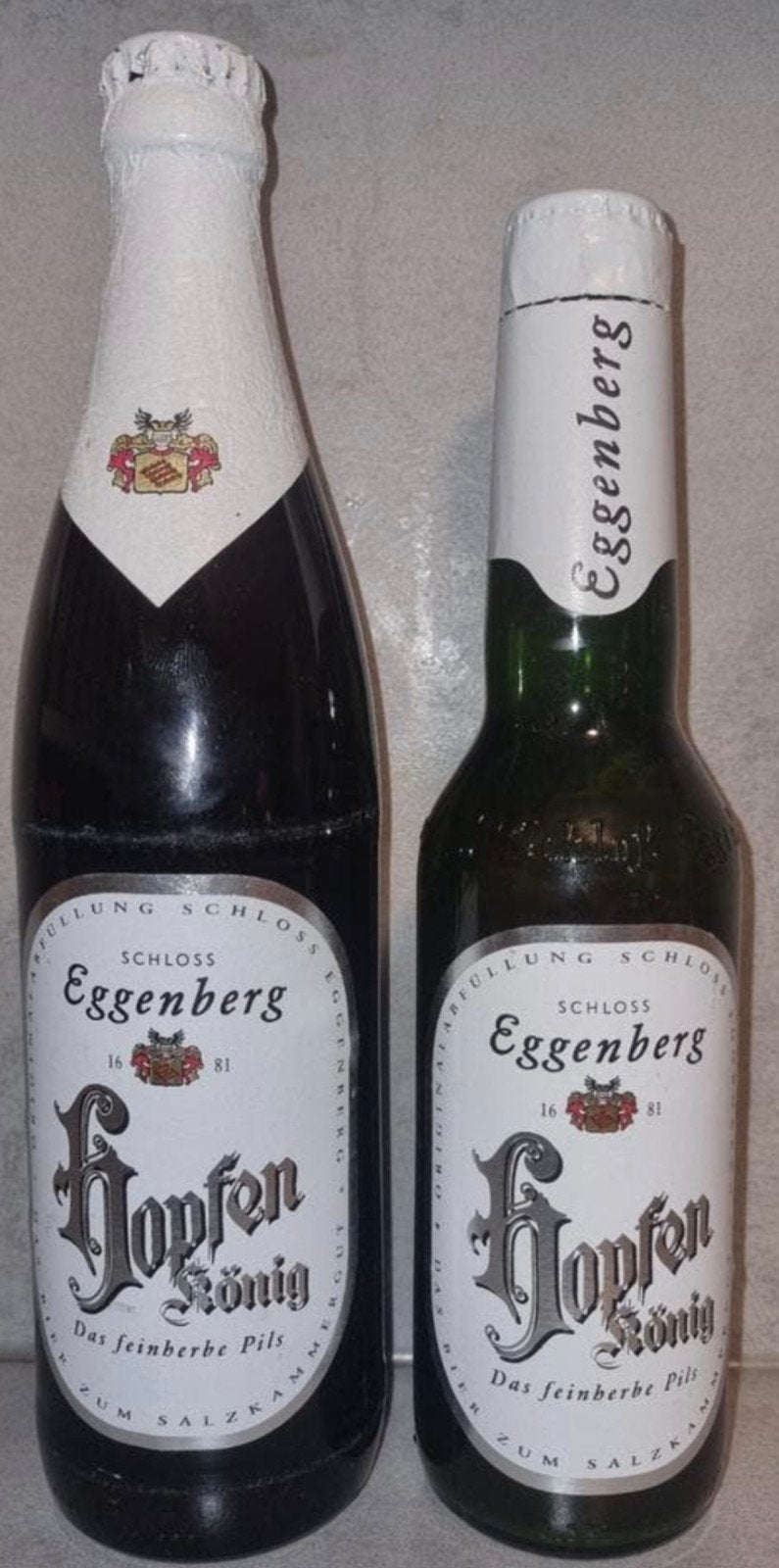 Hopfen König '00 - Schloss Eggenberg, Vorschdorf - 33 & 50cl, Verzamelen, Biermerken, Ophalen of Verzenden, Zo goed als nieuw