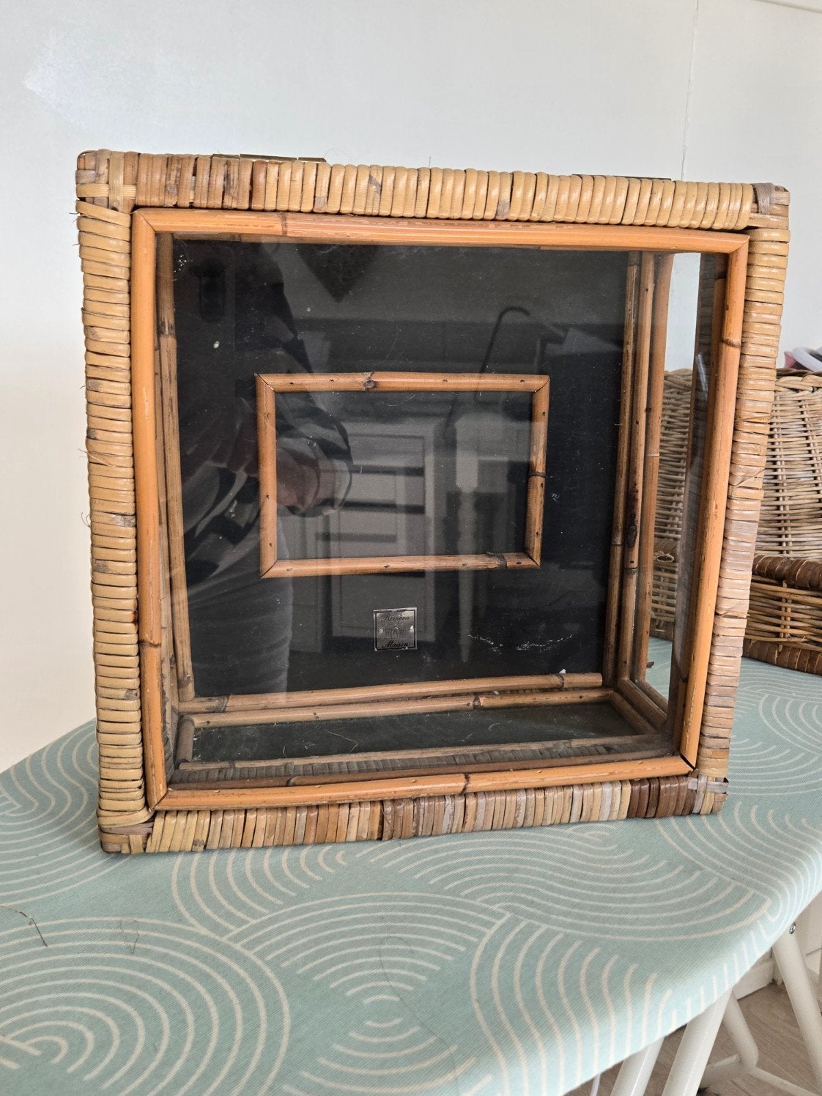 Riviera Maison rotan fotolijst / display box, Ophalen, Bruin, Gebruikt, Fotolijst