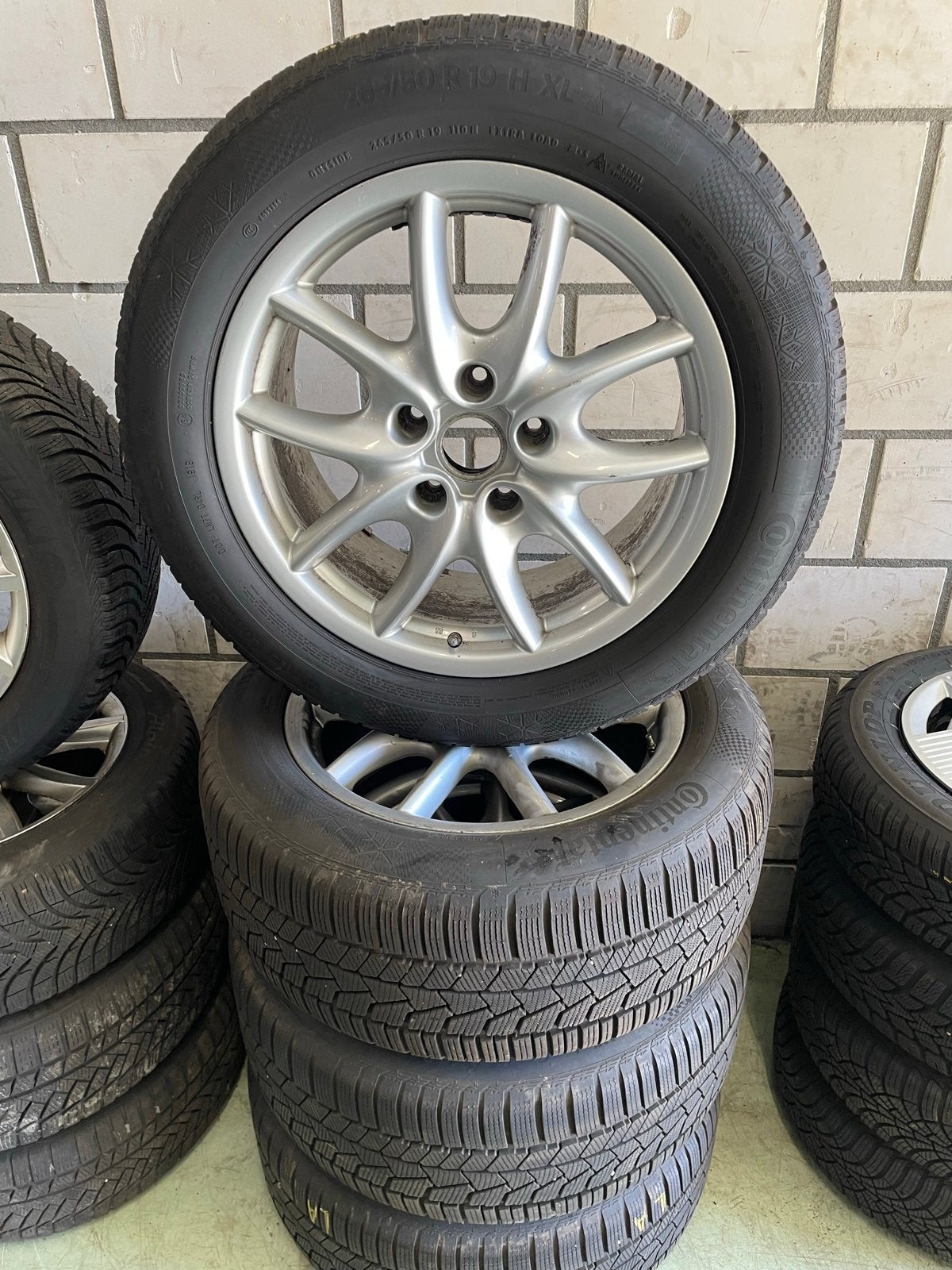 Set 19” lichtmetalen Porsche Cayenne 955/957 velgen, 19 inch, Gebruikt, 265 mm, Banden en Velgen