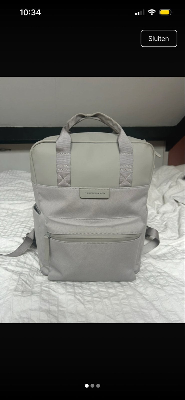 Kapten & Son rugzak - Grijs met lichte pennenstreep, Sieraden, Tassen en Uiterlijk, Overige merken, Gebruikt, 25 tot 40 cm, Ophalen of Verzenden