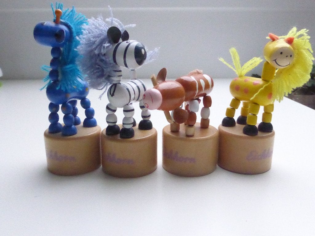 4 Houten drukfiguren Eichorn, Ophalen of Verzenden, Zo goed als nieuw
