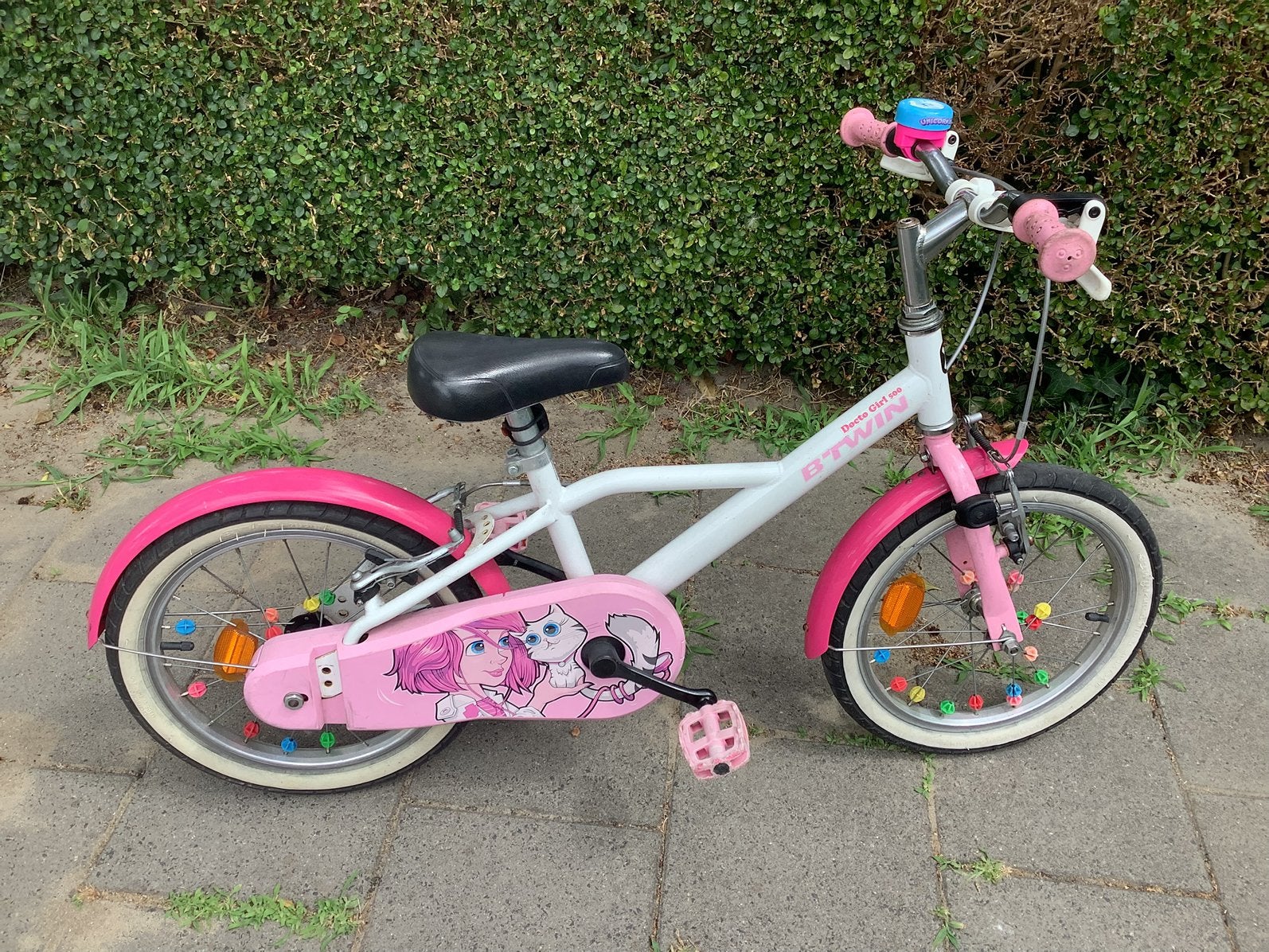 Meisjesfiets , B- Twin , 16 inch., Ophalen, Zo goed als nieuw, 16 inch