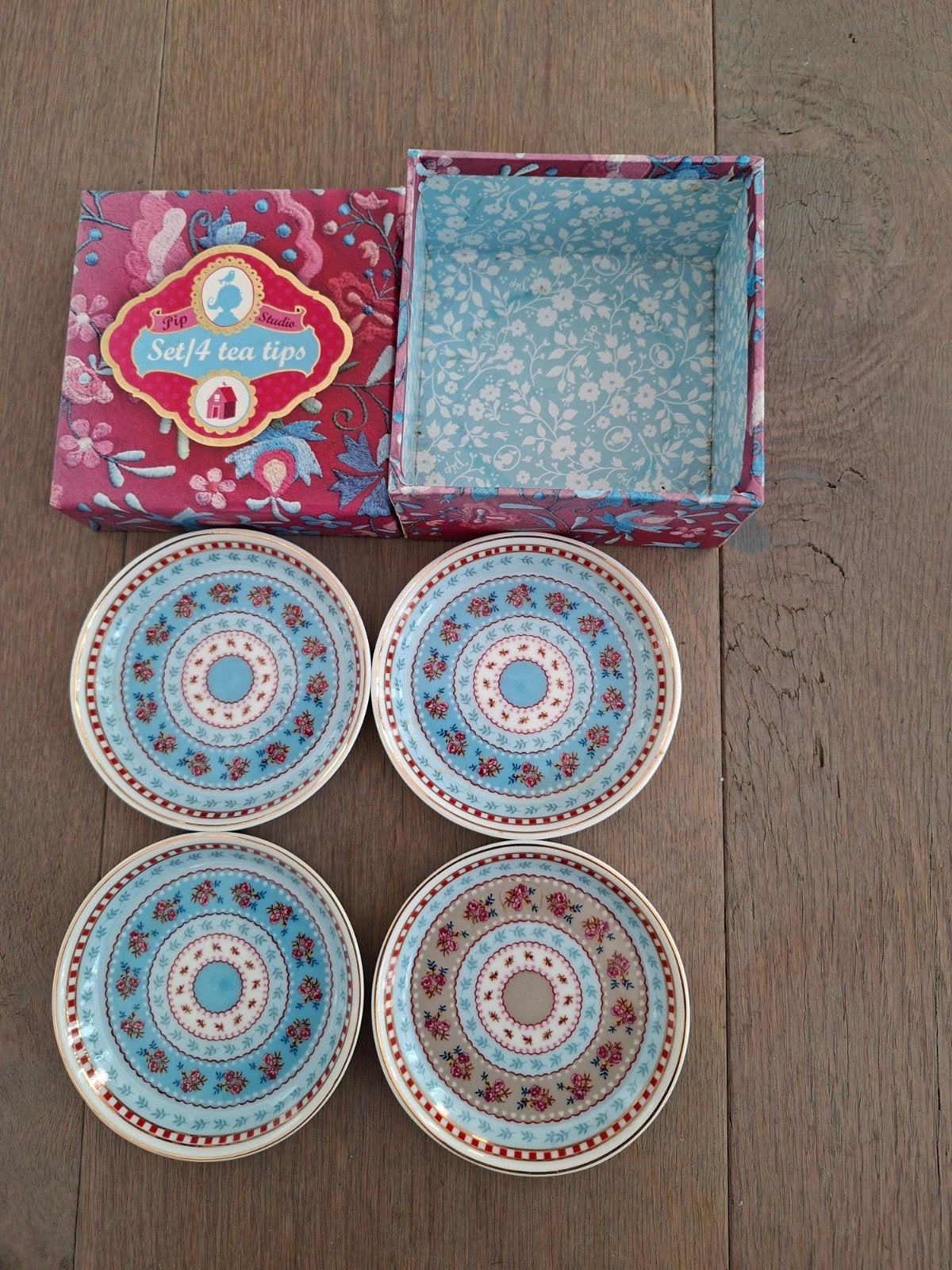 Pip Studio Set van 4 theeschoteltjes - Set/4 Tea Tips, Pip Studio, Ophalen of Verzenden, Zo goed als nieuw, Modern
