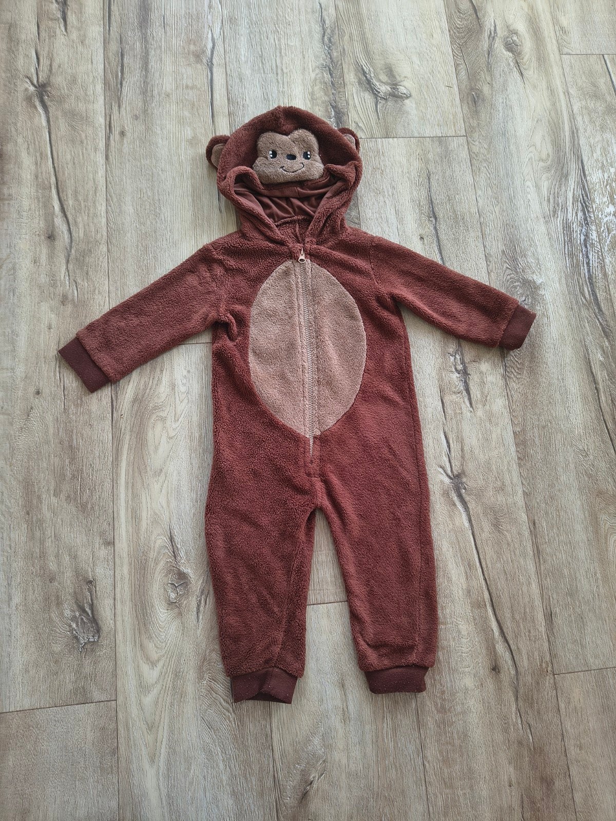 Mooie bruine apen onesie, apen pakje met oren, maat 98/104., Ophalen of Verzenden, Onb, Jongen of Meisje, Onb
