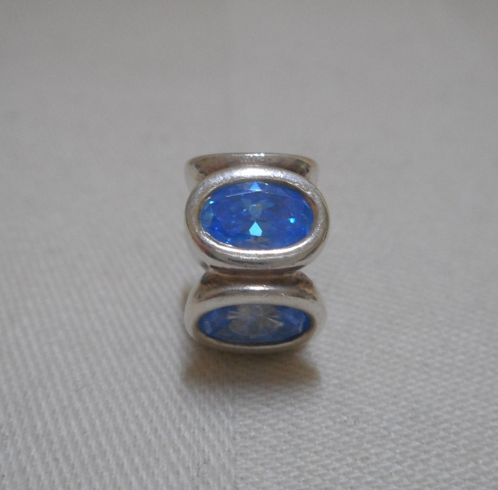 Zilveren Pandora bedel Blue Oval Lights retired nr.030, Verzenden, Pandora, Zo goed als nieuw, 1 bedel