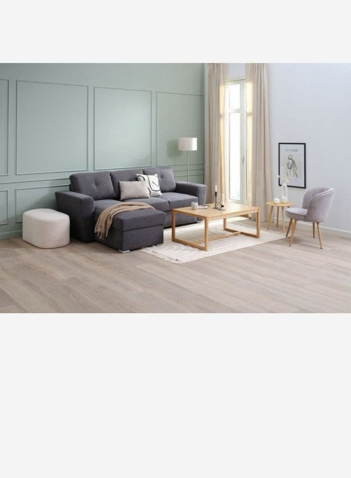Grijze hoekbank met opbergruimte en slaapfunctie, Huis en Inrichting, Banken | Bankstellen, 250 tot 300 cm, 100 tot 125 cm, Hoekbank