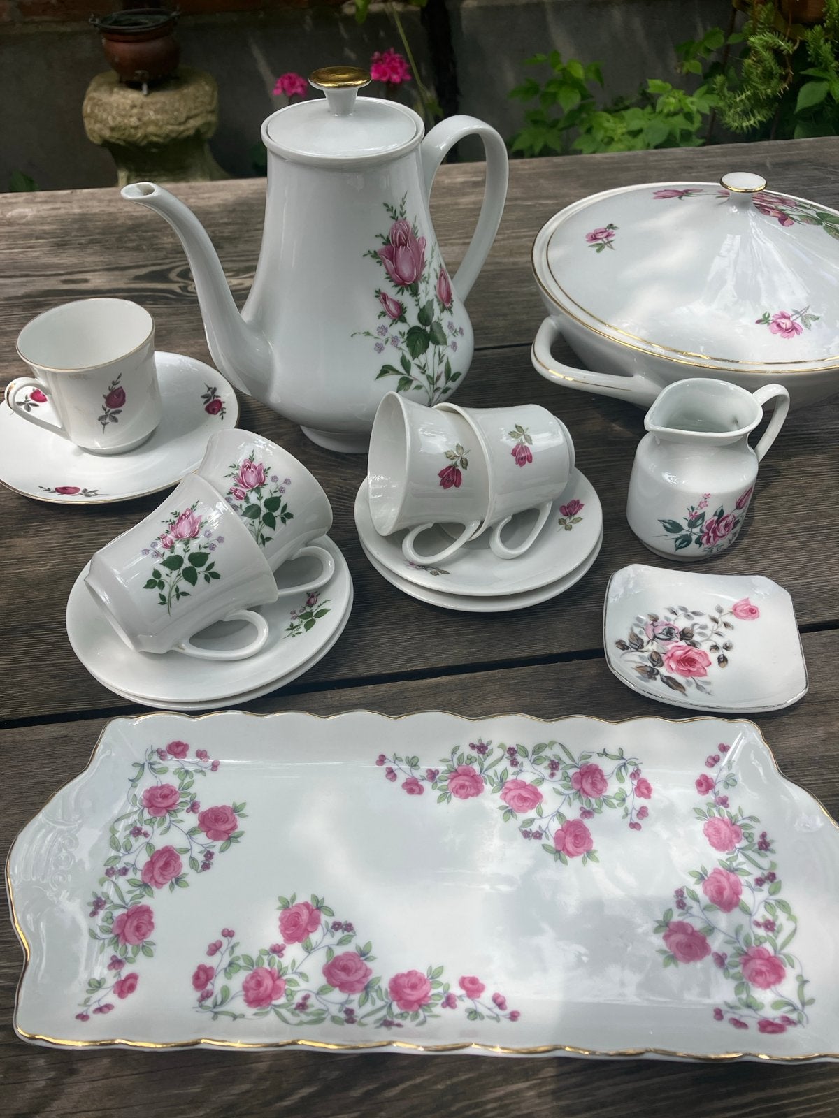 Samengesteld Rozen Servies - Winterling & Bavaria, Ophalen, Gebruikt, Overige merken, Vintage