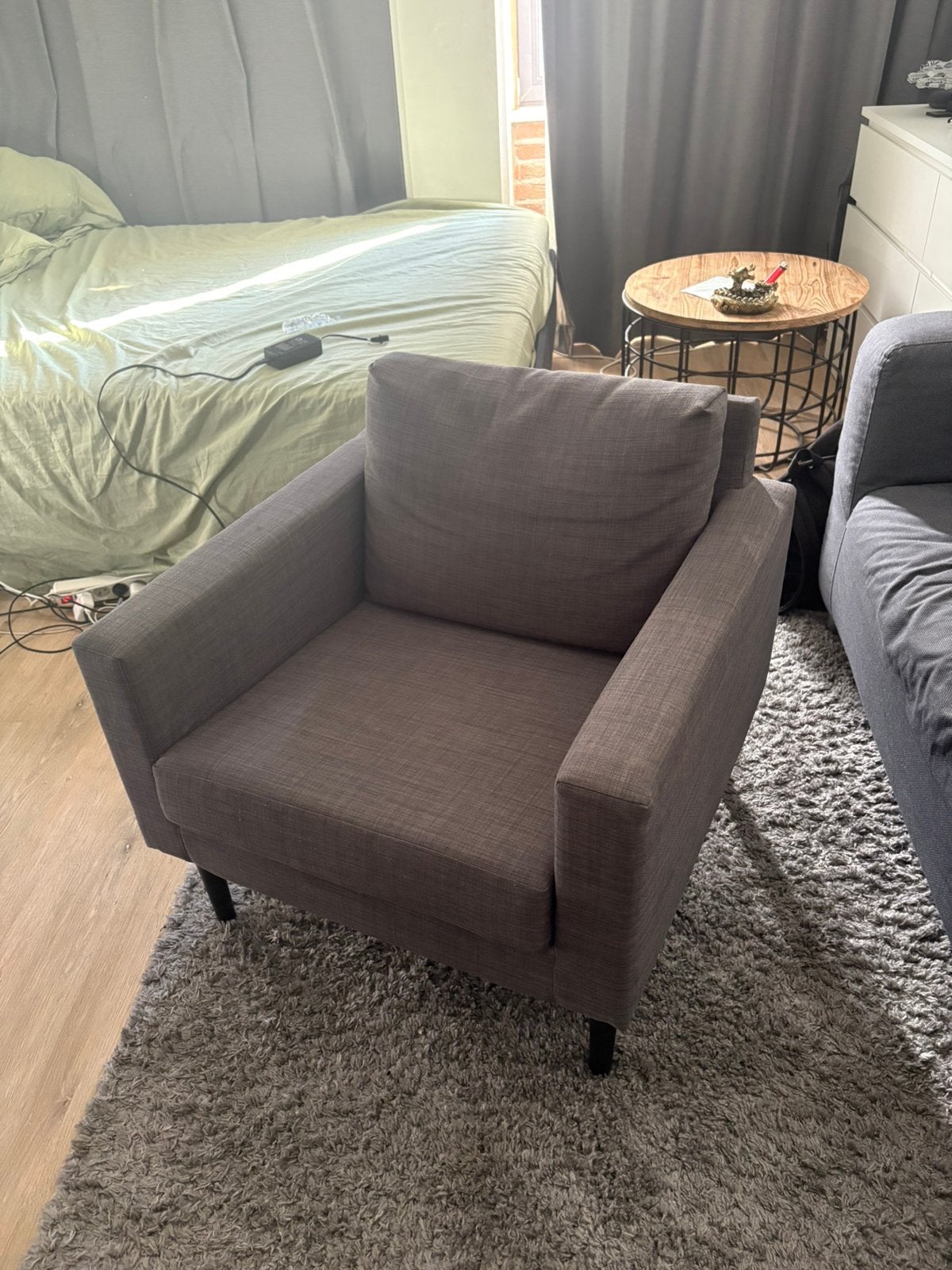 IKEA Friheten Fauteuil (Grijs) - Tijdloos & Comfortabel, Ophalen, 75 tot 100 cm, Zo goed als nieuw, Stof