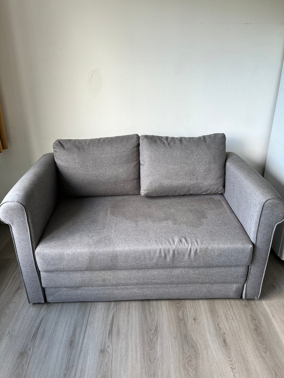 Slaapbank tweezits grijs gratis ophalen, Ophalen, Gebruikt, Tweepersoons, 140 cm