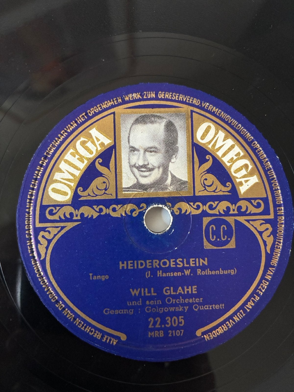 Vintage 78-toerenplaat – Will Glahe – Omega 22.305, Ophalen of Verzenden, Gebruikt, 10 inch, Overige genres