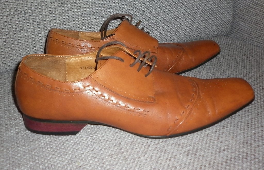 veterschoenen maat 45  merk :  Kangnai, Bruin, Ophalen of Verzenden, Zo goed als nieuw, Veterschoenen