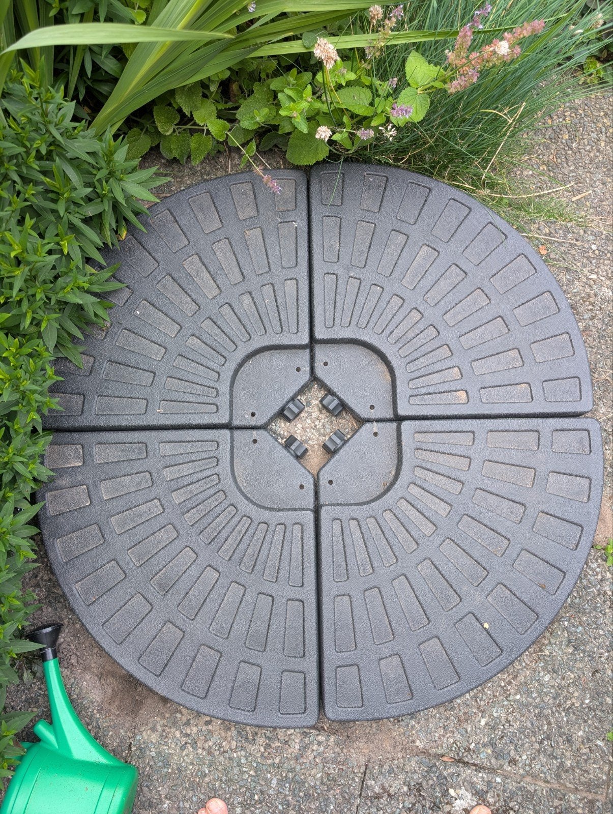 Parasolvoet elementen, water te vullen, 1 meter doorsnee, Ophalen