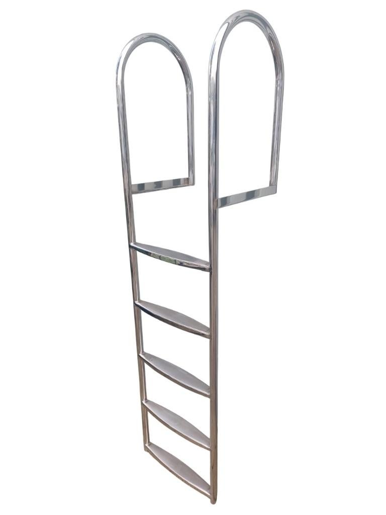 zwemtrap voor steiger RVS 5 of 7 treden, gelast en gepolijst, Ophalen of Verzenden, Nieuw, Ladder