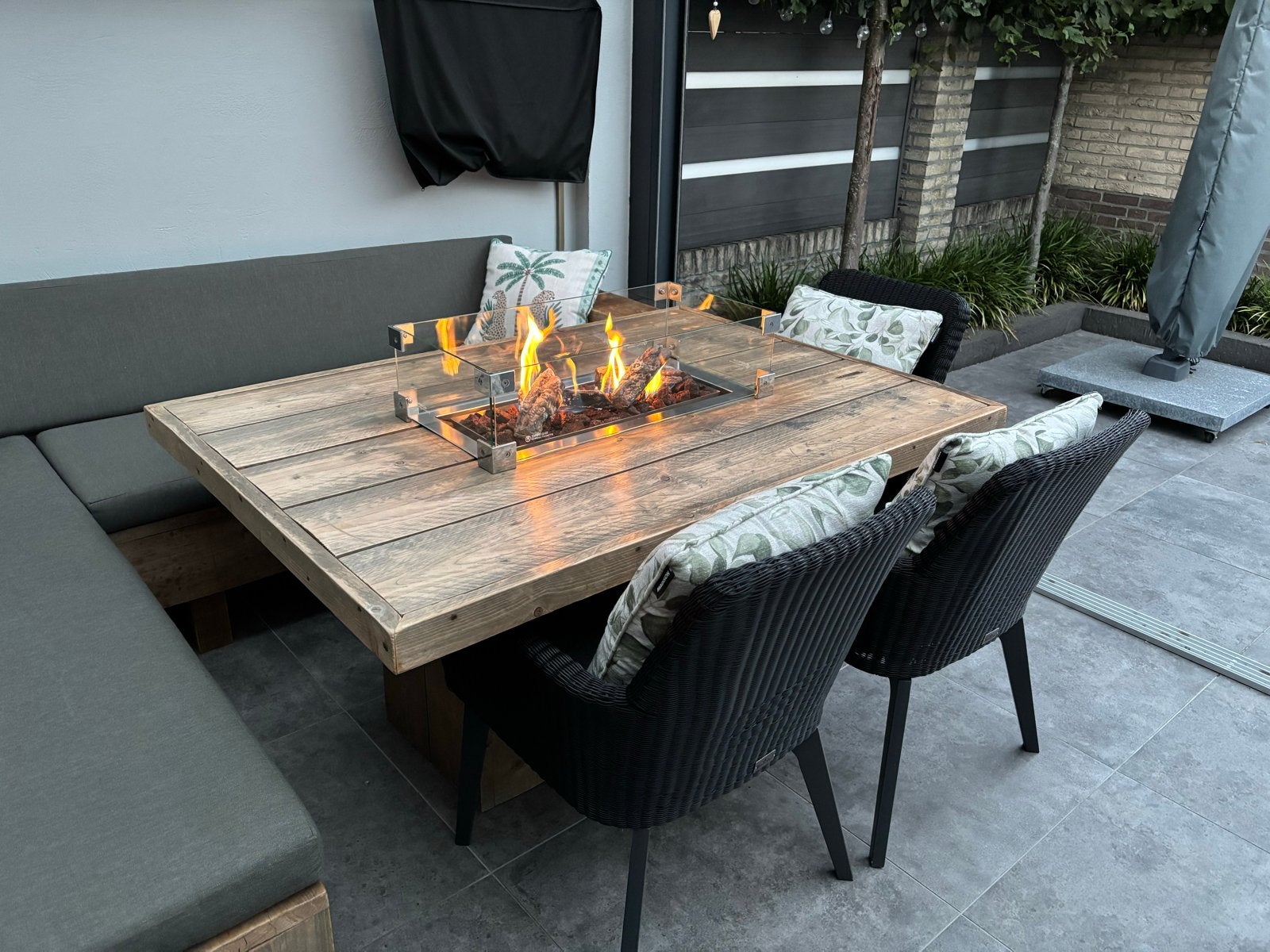 Steigerhouten loungeset met Happy Cocooning gashaard, Tuin en Terras, Tuinsets en Loungesets, Ophalen, Meer dan 8 zitplaatsen