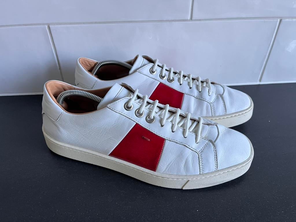 Santoni sneakers maat 9 / 43, Kleding | Heren, Schoenen, Zo goed als nieuw, Sneakers of Gympen, Wit, Ophalen of Verzenden