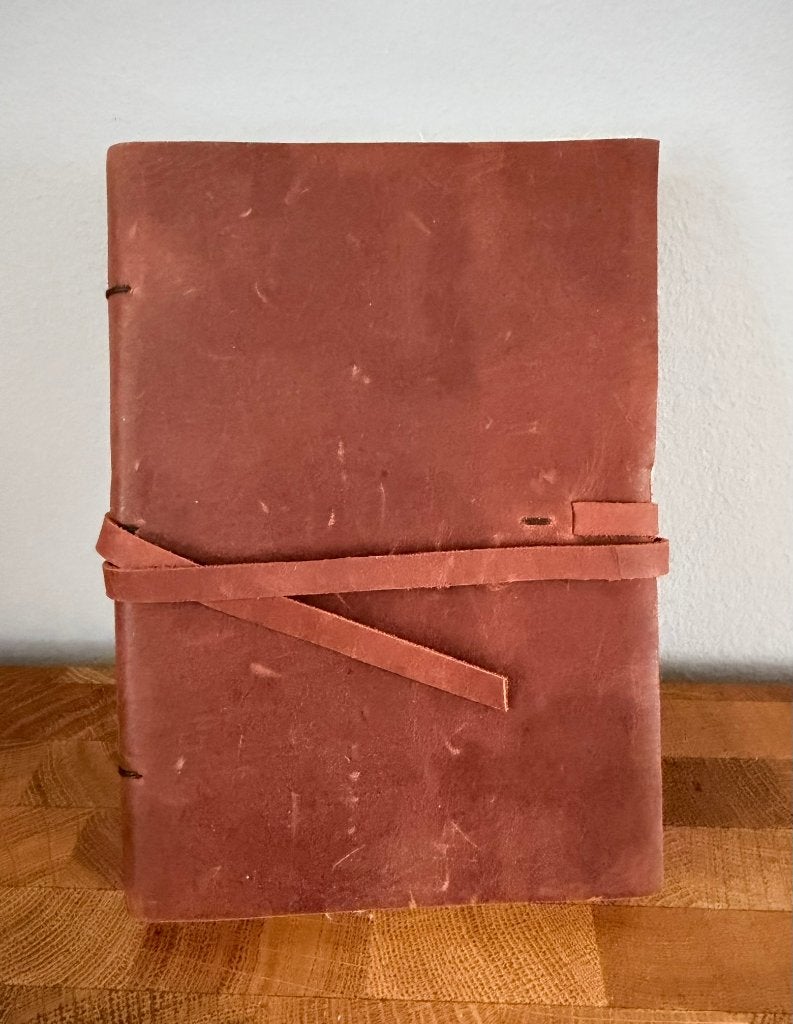 Vintage Leren Notitieboek met Gerecycled Papier, Ophalen, Nieuw