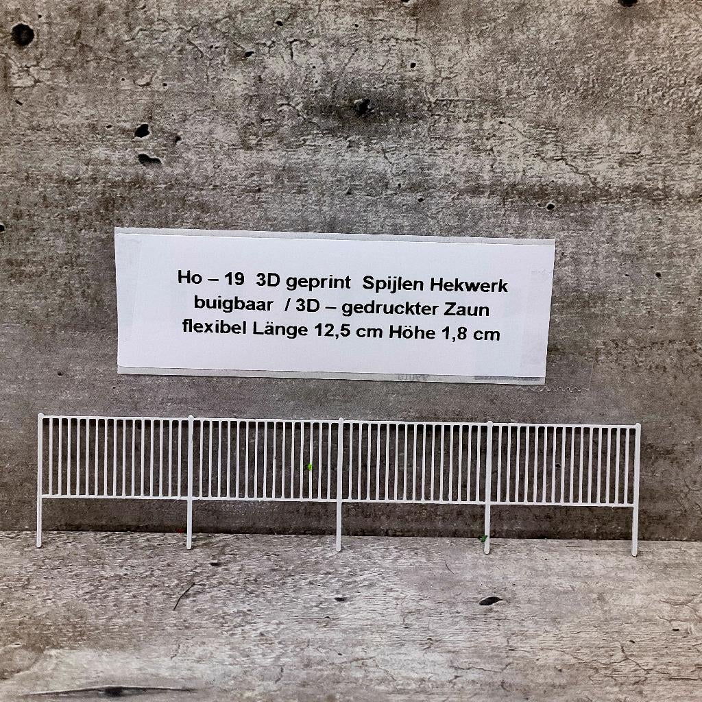 modeltrein Ho – 19 Spijlen - Hekwerk 3D geprint flexibel, Gelijkstroom, Natuur, Nieuw, Ophalen of Verzenden