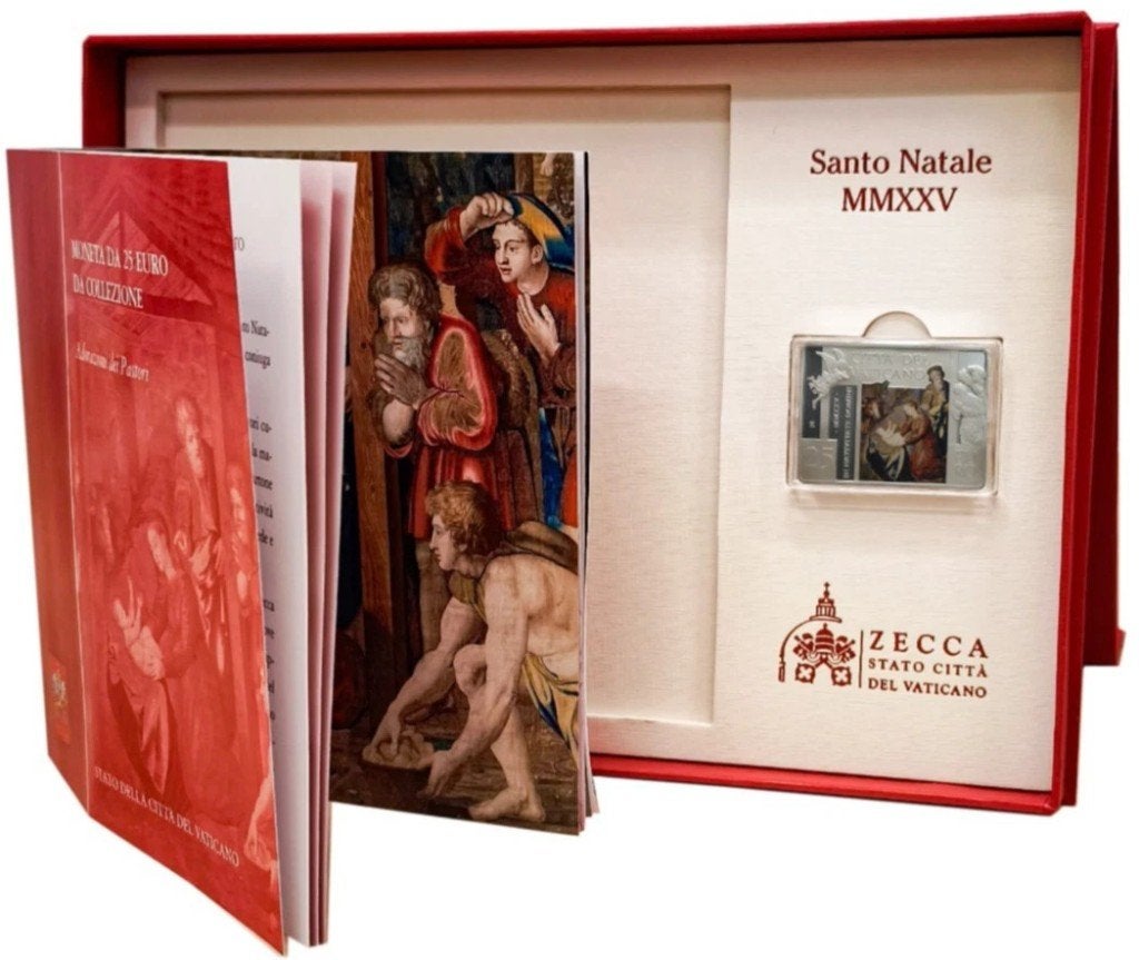 25 Euro Vaticaan 2025 - PROOF - Santo Natale (Kerstmis), Vaticaanstad, Verzenden, Zilver, Overige waardes