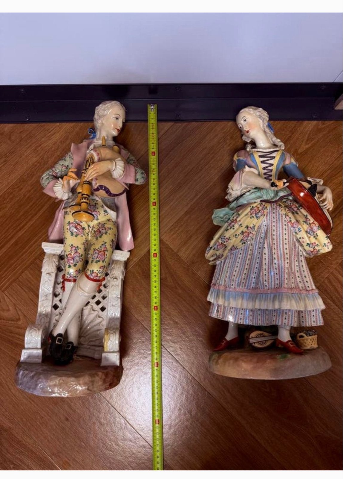 Groot paar Meissen porseleinen beelden, late 18e eeuw, Ophalen of Verzenden