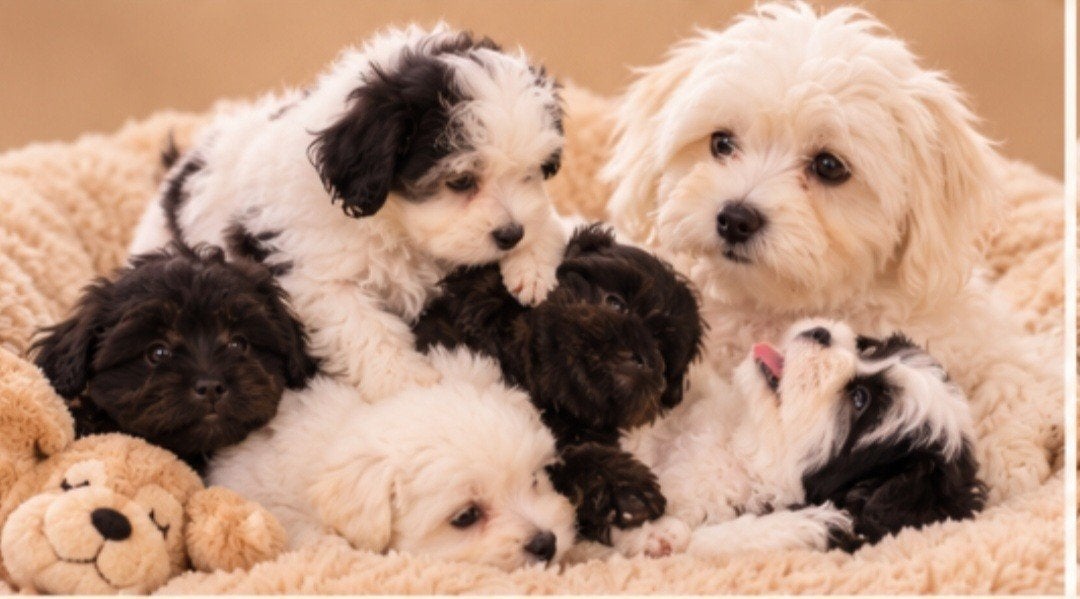 super speelse boomer pups. Maltezer x shih tzu, Overige rassen, 8 tot 15 weken, CDV (hondenziekte), Meerdere