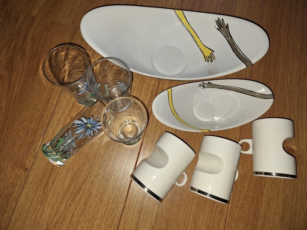 Corry Ammerlaan schalen en bekers met glazen, Ophalen of Verzenden, Overige stijlen, Aardewerk, Schaal of Schalen