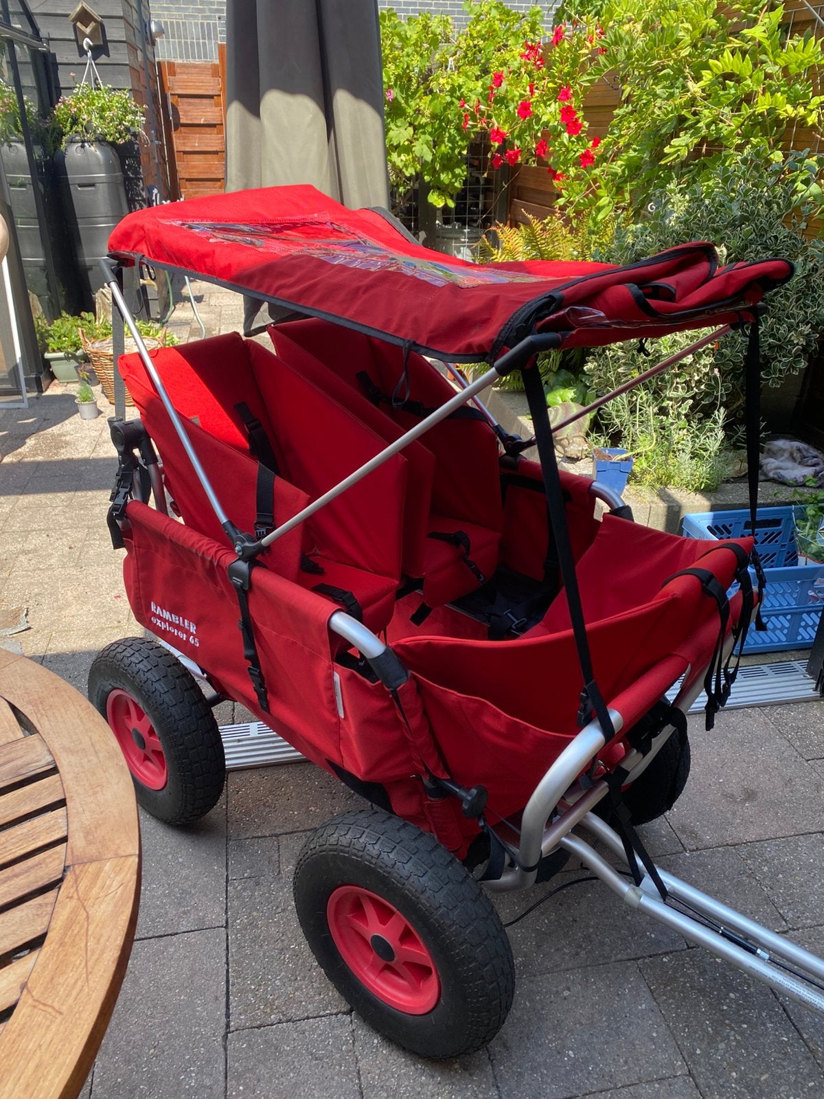 Rode rambler explorer 65, bolderkar max 5 kindjes, Caravans en Kamperen, Bolderkarren, Ophalen, Opvouwbaar, Zo goed als nieuw