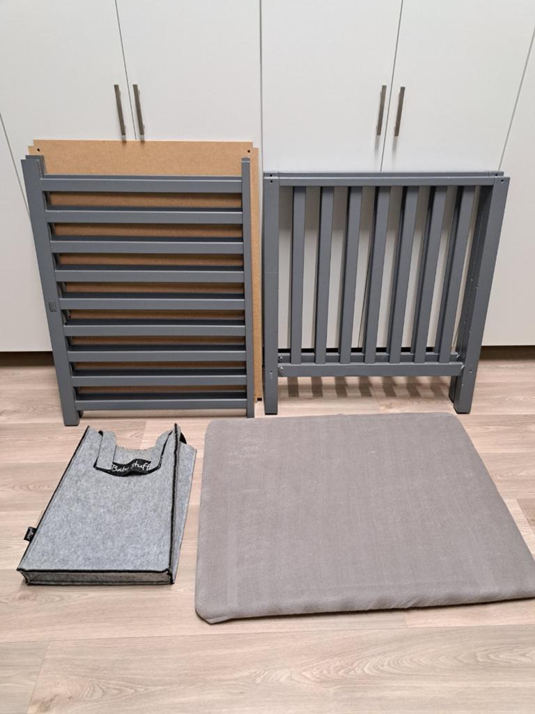 Complete TWF box Timo, inclusief matras, hoeslaken en tas, Ophalen, Gebruikt, Ledikant