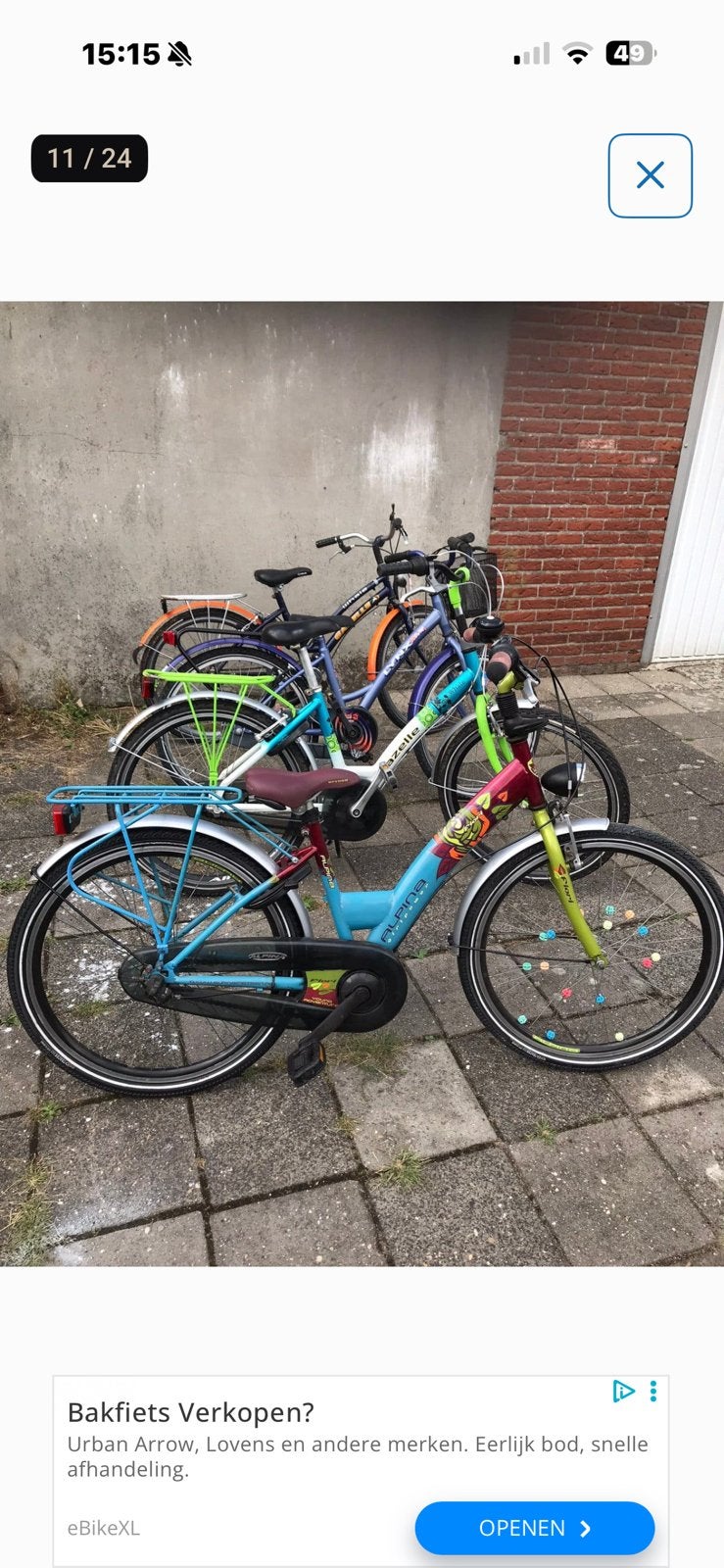 Meisjes fietsen ook kinder en jongens beschikbaar, Ophalen, Gebruikt, Handrem