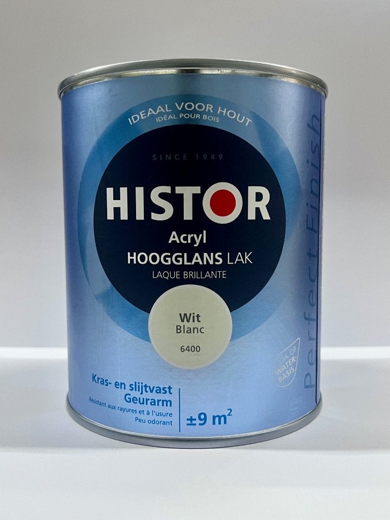 Histor Perfect Finish Hoogglans Lak Wit 6400 0,75L – NIEUW