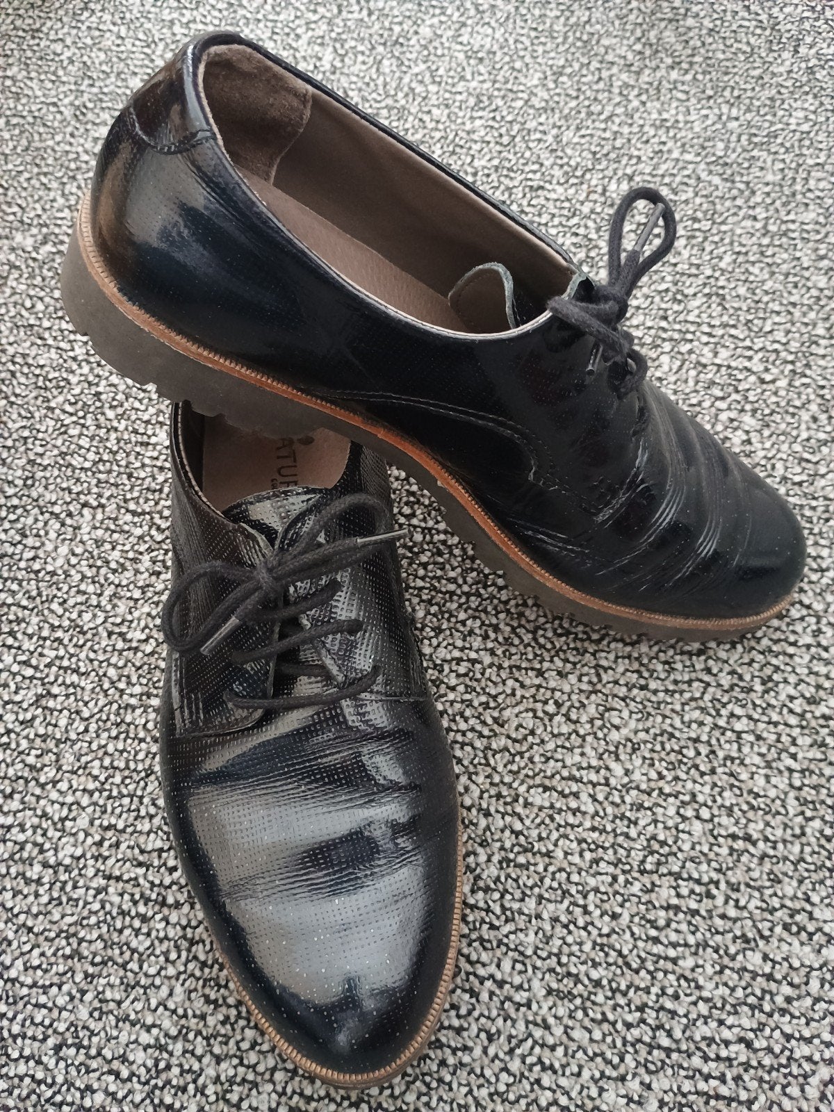 Mooie diep donkerblauwe lakschoenen, maat 38, Ophalen of Verzenden, Zo goed als nieuw, Blauw