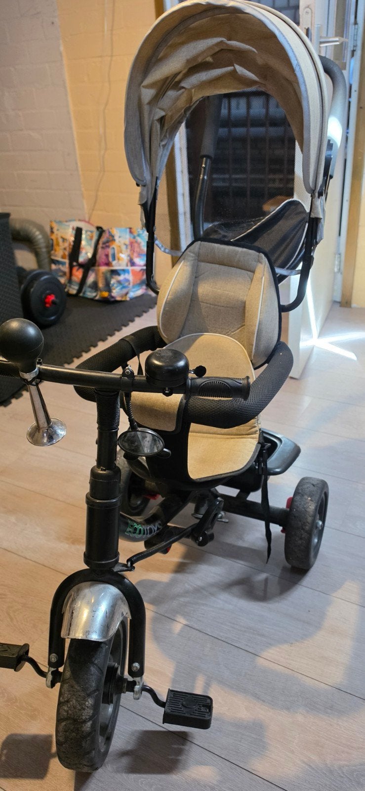 Loopfiets met duwstang en zonnekap - ECOTOYS, Ophalen, Gebruikt, ECOTOYS, Duwstang