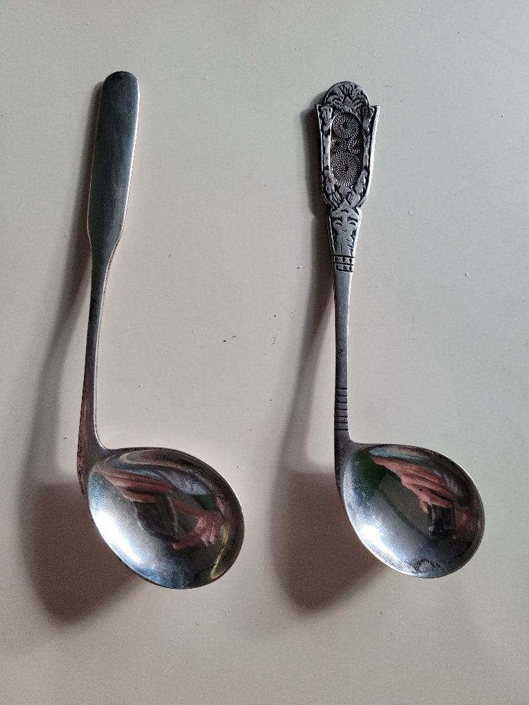 2 vintage zilveren lepels (800, 830) – babylepels, Antiek en Kunst, Antiek | Goud en Zilver, Ophalen of Verzenden
