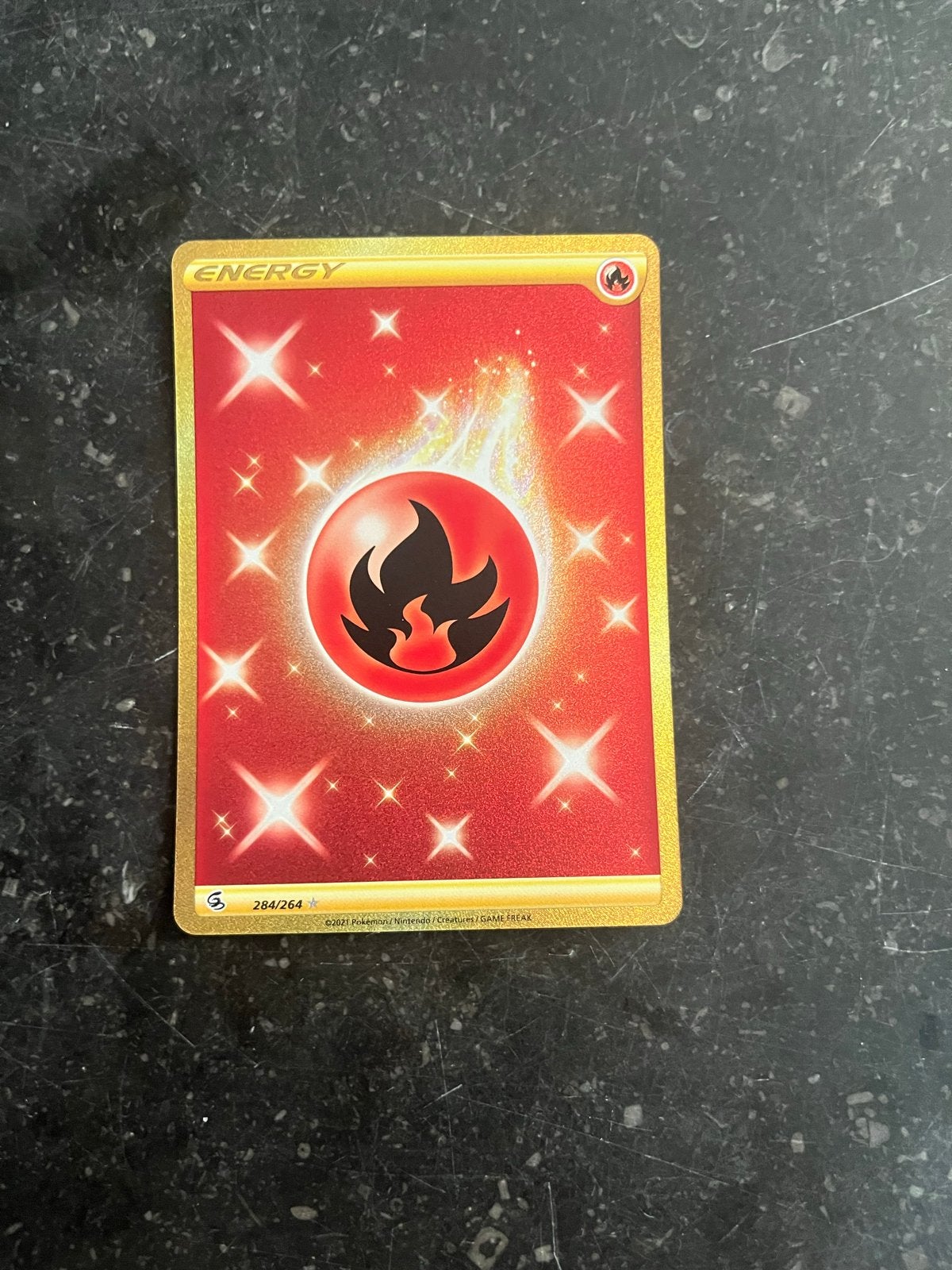 Pokémon Gold Fire Energy Kaart 284/264 (Foil), Ophalen of Verzenden, Zo goed als nieuw, Losse kaart, Foil
