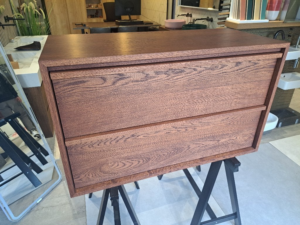 Rock 100cm! Massief eiken houten badmeubel tbv waskom!, Huis en Inrichting, Nieuw, Minder dan 100 cm, Wastafelkast, 25 tot 50 cm