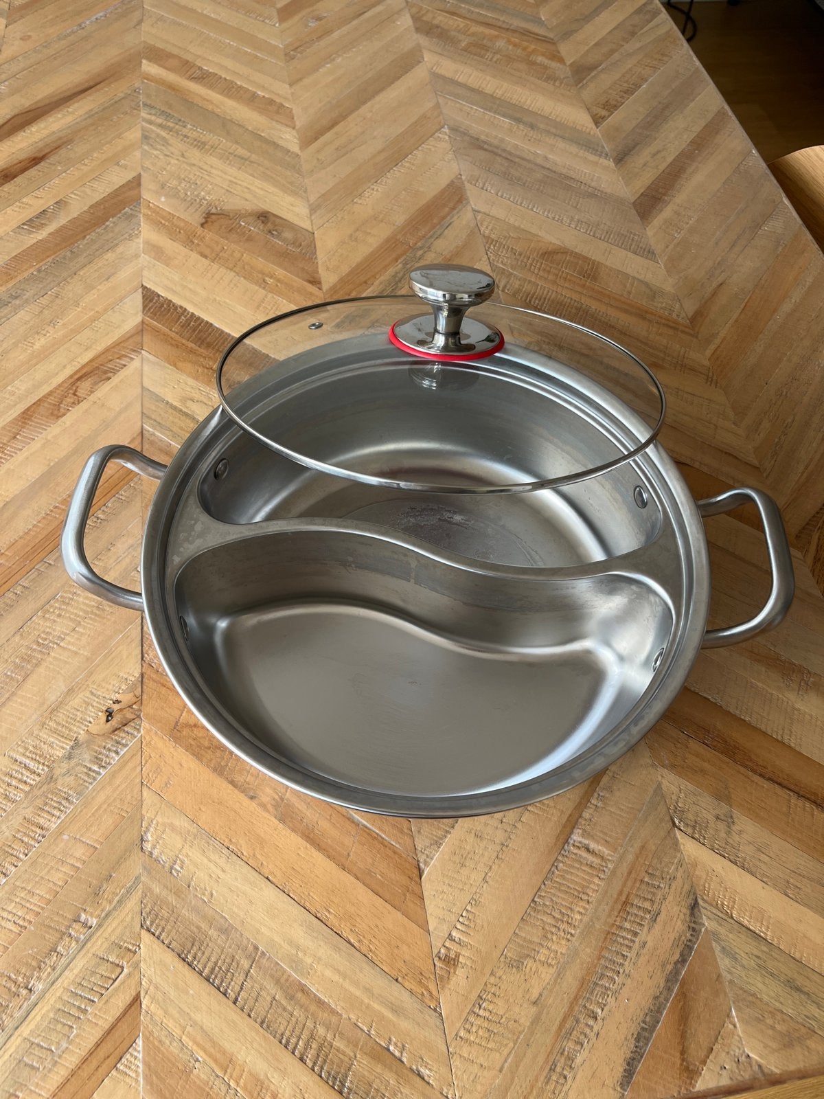 Hotpot/Fonduepan met glazen deksel, Ophalen, Met deksel, Nieuw, Rvs