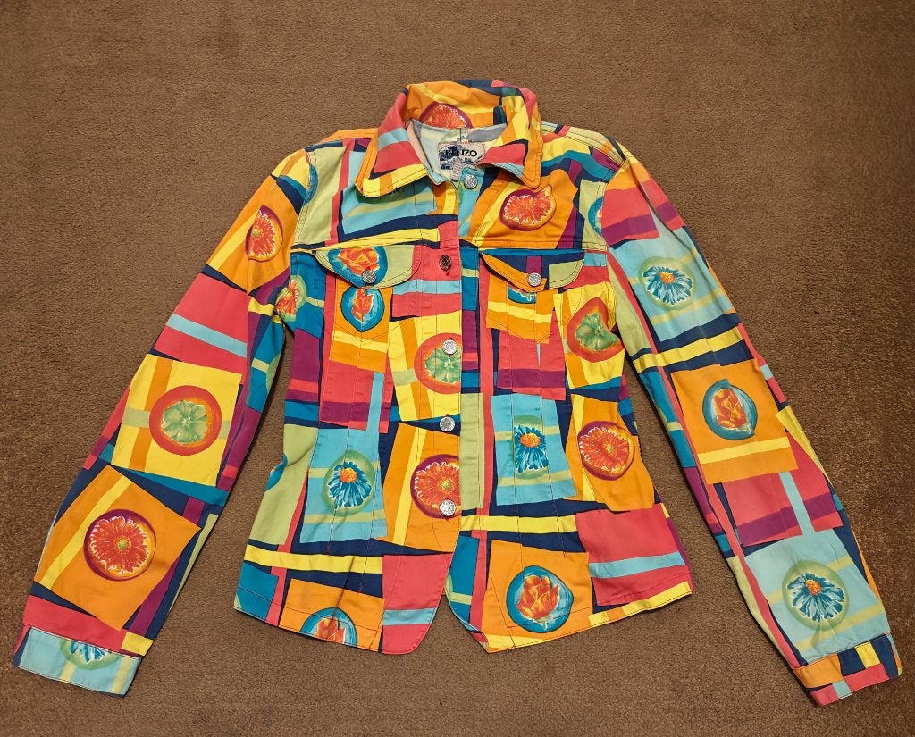 Prachtig multicolor  Kenzo Jeans jasje te koop, Maat 38/40 (M), Meerkleurig, Kenzo, Ophalen of Verzenden