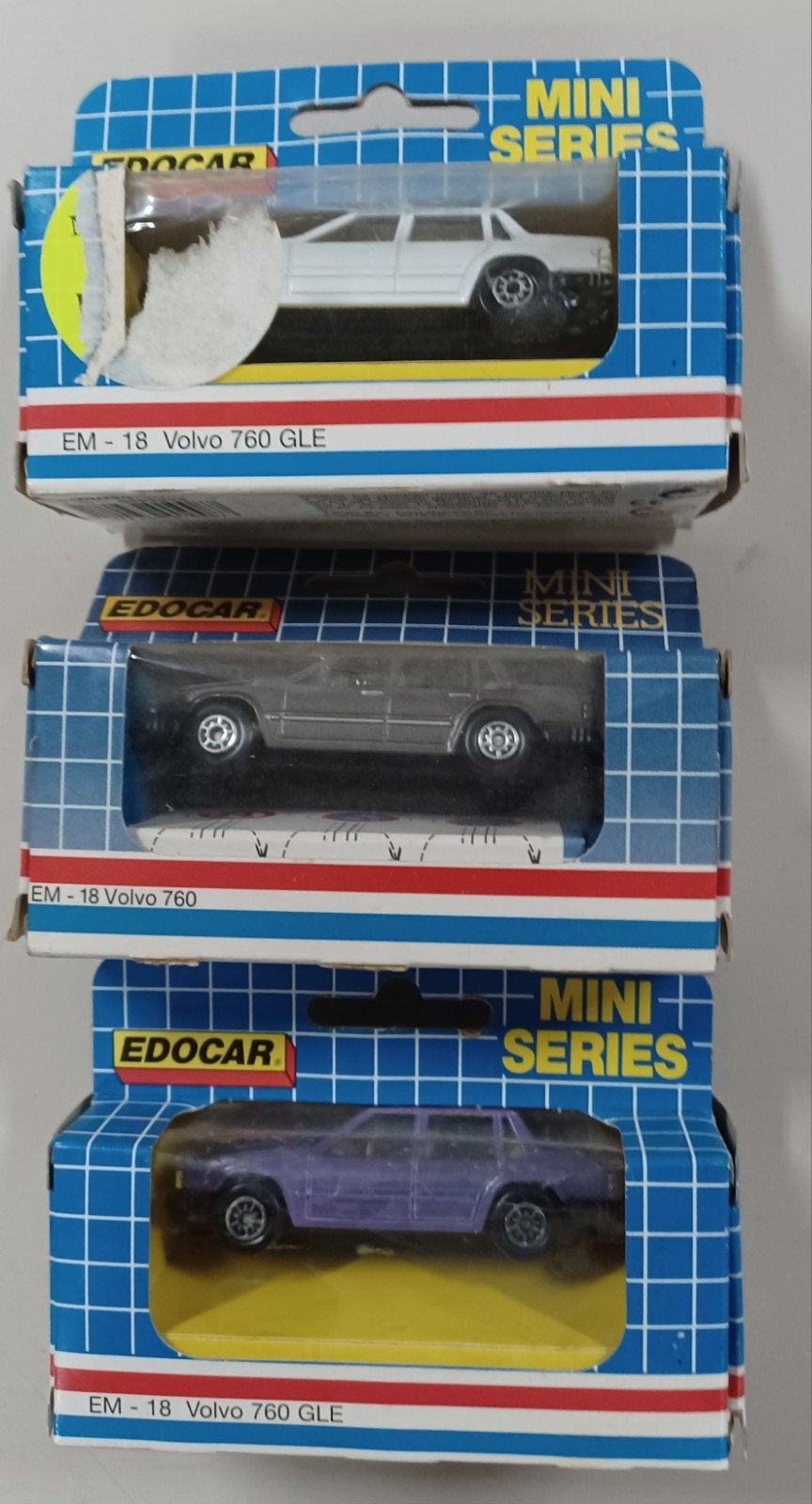 3x splinternieuwe Edocar Volvo 760 nieuw in de doos. 1:64, Ophalen of Verzenden, Nieuw, Auto